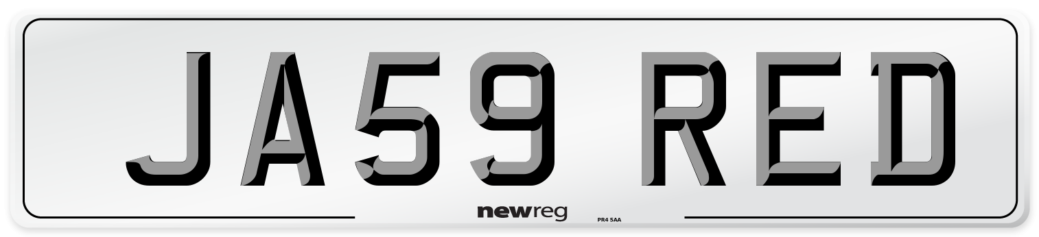 JA59 RED Number Plate from New Reg